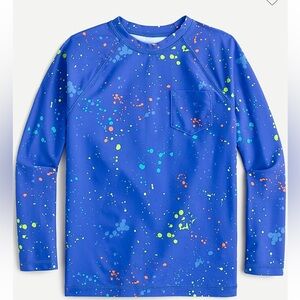 NWT Boys' J. Crew long-sleeve rash guard in splatter print Size Small